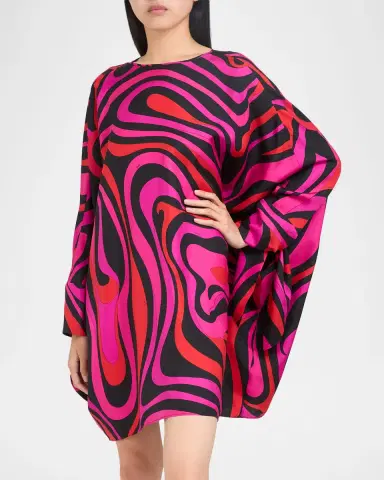 Pucci Marmo Silk Twill Mini Caftan Dress | Thumbnail 3