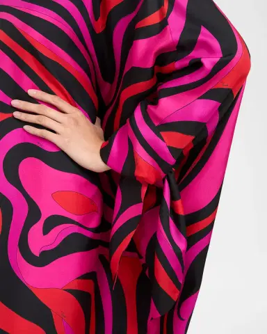 Pucci Marmo Silk Twill Mini Caftan Dress | Thumbnail 4