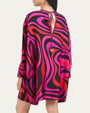 Pucci Marmo Silk Twill Mini Caftan Dress | Thumbnail 7