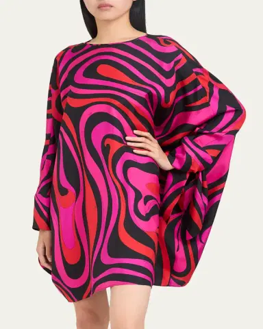 Pucci Marmo Silk Twill Mini Caftan Dress | Thumbnail 8