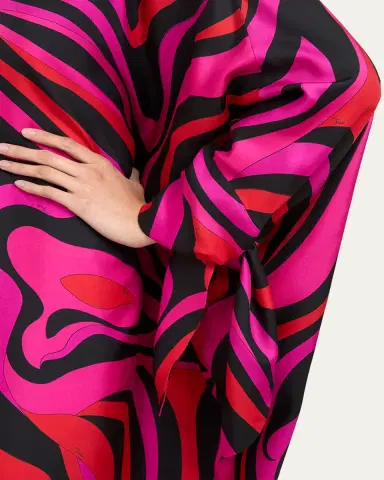 Pucci Marmo Silk Twill Mini Caftan Dress | Thumbnail 9