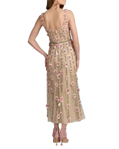 Mac Duggal 3D Floral-Embellished Midi-Dress | Thumbnail 1 Mac Duggal 3D Floral-Embellished Midi-Dress | Thumbnail 1