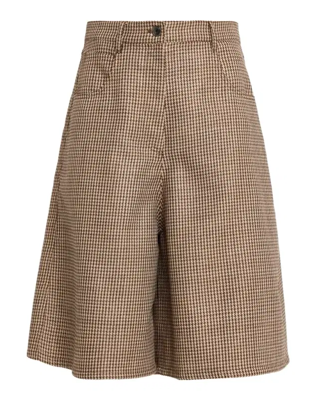 Brunello Cucinelli Wool-Blend Houndstooth Bermuda Shorts