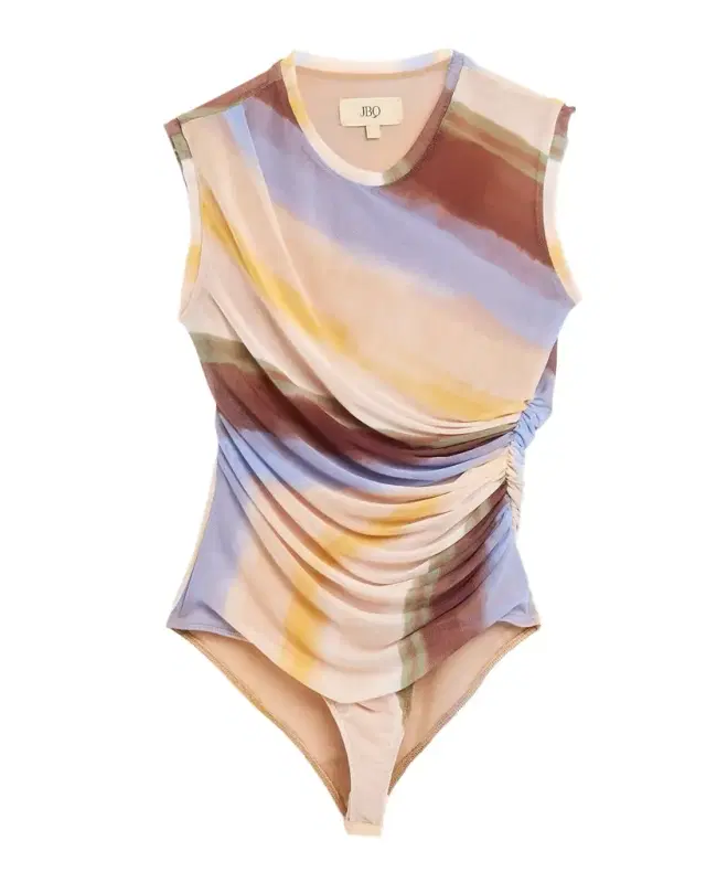 JBQ Etta Striped Mesh Bodysuit