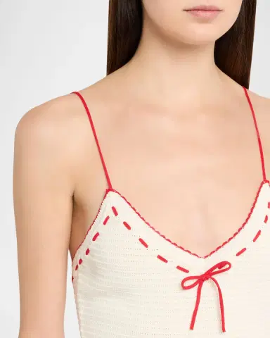 LoveShackFancy Yelena Cherry-Embroidered Crochet Mini Dress | Thumbnail 5 LoveShackFancy Yelena Cherry-Embroidered Crochet Mini Dress | Thumbnail 5