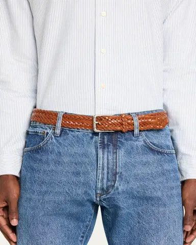 Ralph Lauren Purple Label Men's Braided Vachetta Leather Belt | Thumbnail 3 Ralph Lauren Purple Label Men's Braided Vachetta Leather Belt | Thumbnail 3