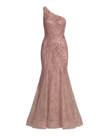 Mac Duggal One-Shoulder Beaded Lace Mermaid Gown | Thumbnail 1