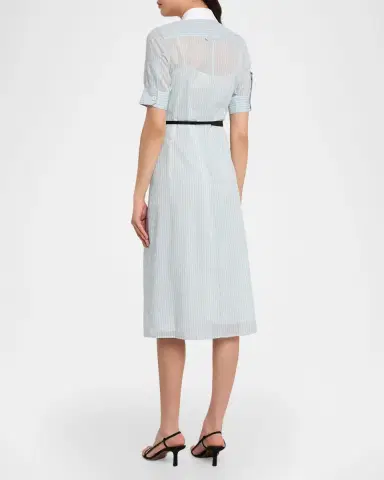 Altuzarra Kieran Striped Short-Sleeve Midi Shirtdress | Thumbnail 3