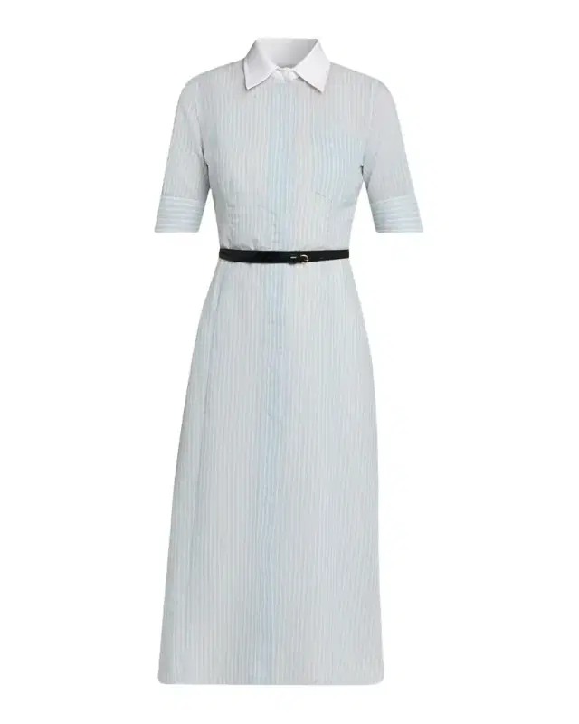 Kieran Striped Short-Sleeve Midi Shirtdress