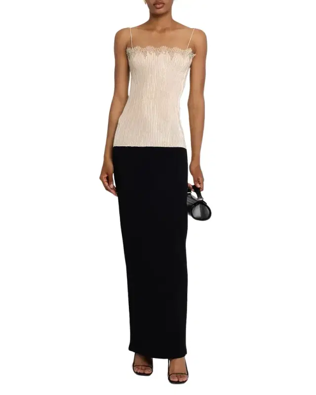 Jimena Metallic Pleated Cami