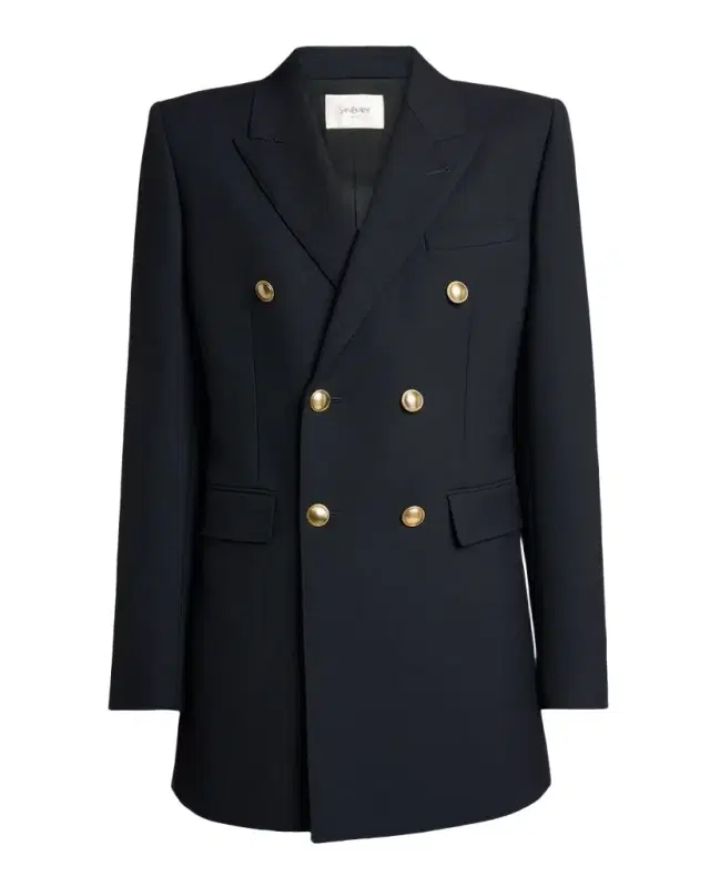 Saint Laurent Wool Gabardine Double-Breasted Jacket