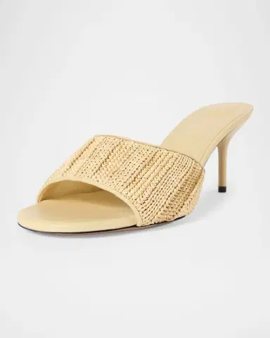 Jacquemus 70mm Les Mules Cubist Raffia Slide Sandals | Thumbnail 2 Jacquemus 70mm Les Mules Cubist Raffia Slide Sandals | Thumbnail 2