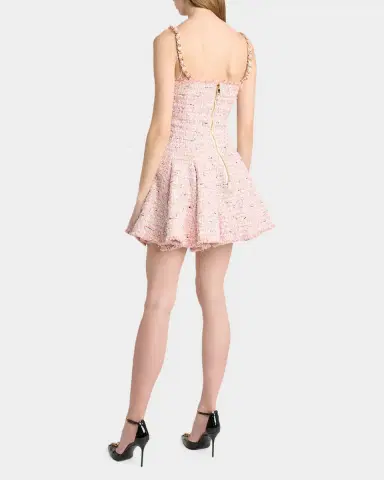 Balmain Tweed Sleeveless Flared Mini Dress | Thumbnail 2 Balmain Tweed Sleeveless Flared Mini Dress | Thumbnail 2