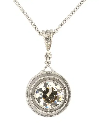 NM Estate Estate Platinum Diamond Tiered Merry Window Pendant Necklace | Thumbnail 1