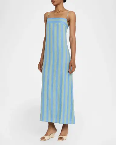 STAUD Laura Striped Linen Dress | Thumbnail 4 STAUD Laura Striped Linen Dress | Thumbnail 4