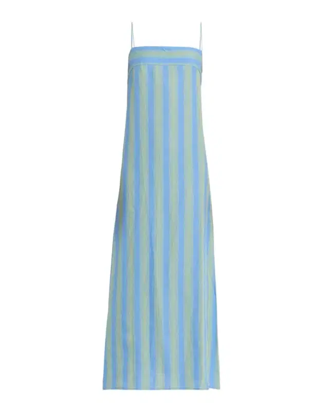 STAUD Laura Striped Linen Dress