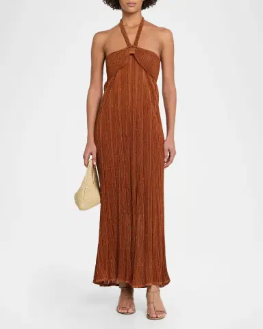 Zimmermann Indra Metallic Halter Dress | Thumbnail 2 Zimmermann Indra Metallic Halter Dress | Thumbnail 2