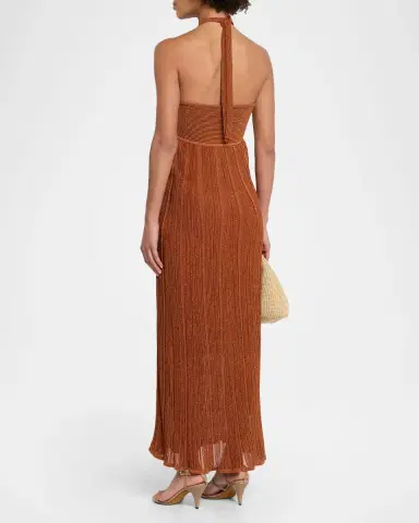 Zimmermann Indra Metallic Halter Dress | Thumbnail 3 Zimmermann Indra Metallic Halter Dress | Thumbnail 3