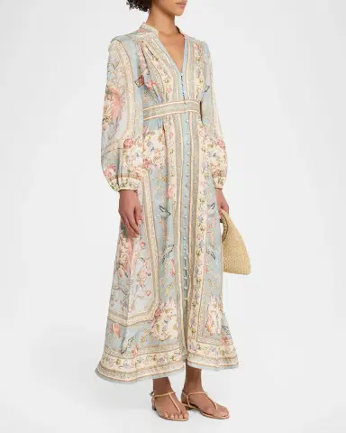 Zimmermann Roselight Plunge Midi Dress | Thumbnail 3