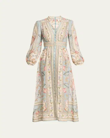 Zimmermann Roselight Plunge Midi Dress | Thumbnail 5
