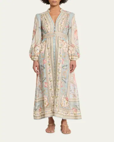 Zimmermann Roselight Plunge Midi Dress | Thumbnail 6