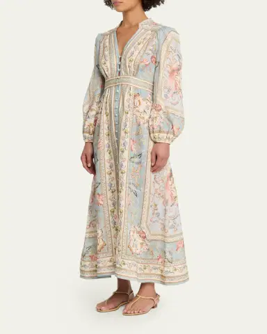 Zimmermann Roselight Plunge Midi Dress | Thumbnail 8