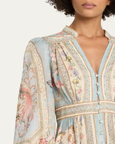 Zimmermann Roselight Plunge Midi Dress | Thumbnail 9