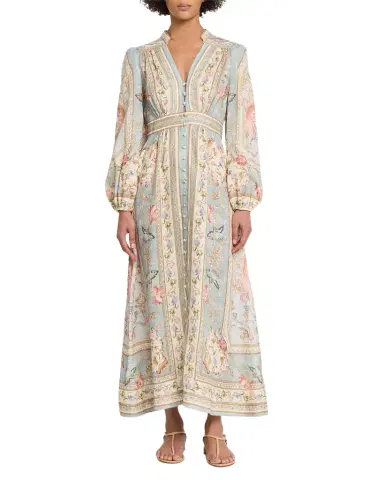 Zimmermann Roselight Plunge Midi Dress | Thumbnail 1