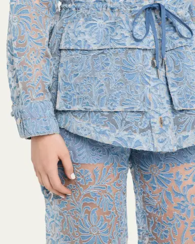 Veronica Beard Lane Sheer Floral Denim Jacket | Thumbnail 5 Veronica Beard Lane Sheer Floral Denim Jacket | Thumbnail 5