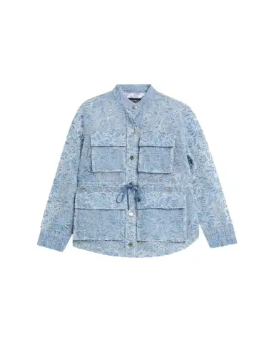 Veronica Beard Lane Sheer Floral Denim Jacket | Thumbnail 1 Veronica Beard Lane Sheer Floral Denim Jacket | Thumbnail 1