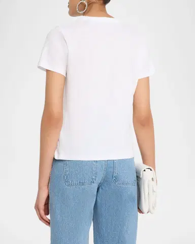 Veronica Beard Carl Embroidered Crewneck T-Shirt | Thumbnail 3