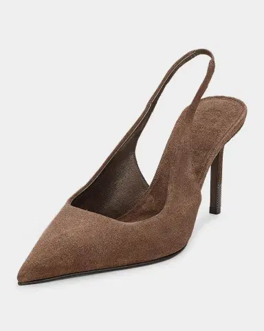 Brunello Cucinelli 100mm Suede Monili-Heel Slingback Pumps | Thumbnail 6 Brunello Cucinelli 100mm Suede Monili-Heel Slingback Pumps | Thumbnail 6