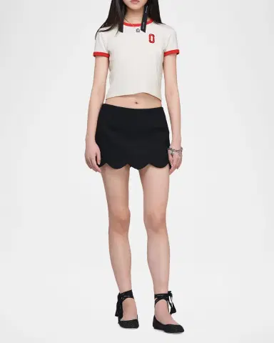 Marc Jacobs Scalloped Daisy Wool Mini Skirt | Thumbnail 2