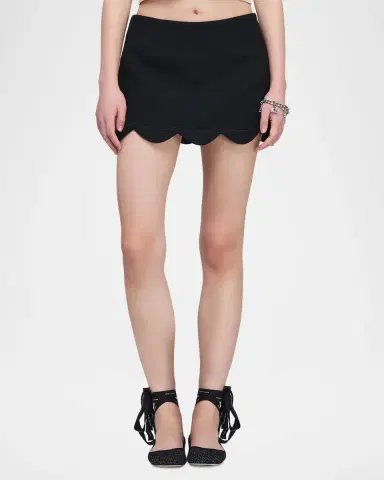 Marc Jacobs Scalloped Daisy Wool Mini Skirt | Thumbnail 4