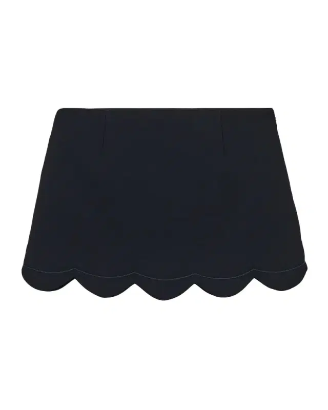 Scalloped Daisy Wool Mini Skirt