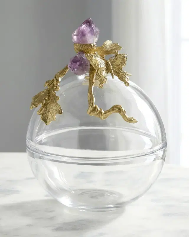 John-Richard Collection Amethyst Sprig Cloche, Medium