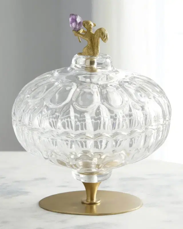 John-Richard Collection Brass Squirrel Perfume Bottle