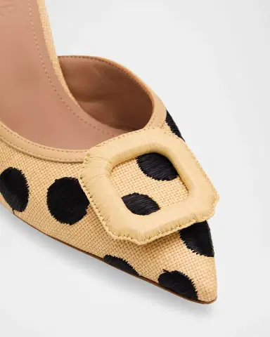 Malone Souliers 70mm Mona Polka-Dot Raffia Buckle Mules | Thumbnail 3 Malone Souliers 70mm Mona Polka-Dot Raffia Buckle Mules | Thumbnail 3