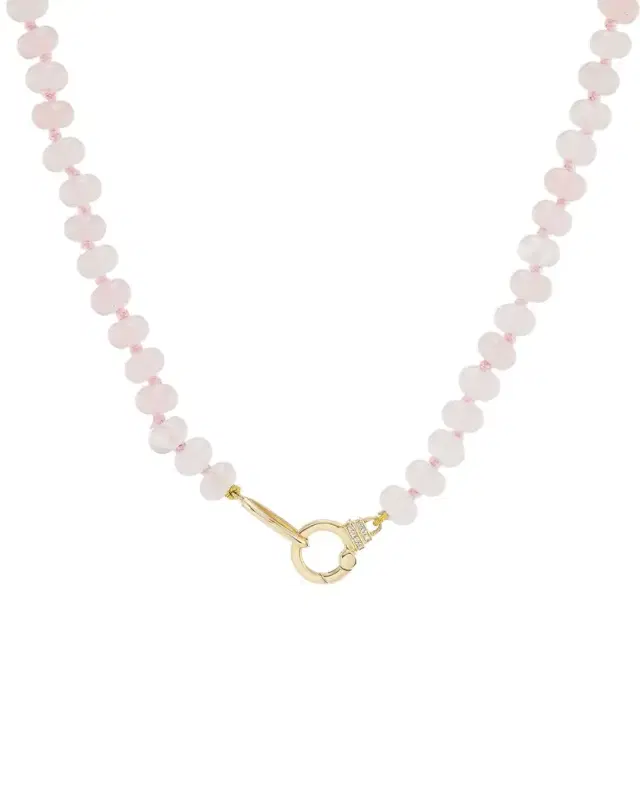 18K Rose Quartz Beaded Necklace