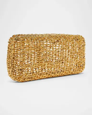 Saint Laurent Tresse Woven Brass Clutch Bag | Thumbnail 3 Saint Laurent Tresse Woven Brass Clutch Bag | Thumbnail 3