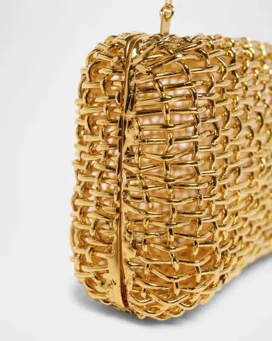Saint Laurent Tresse Woven Brass Clutch Bag | Thumbnail 6 Saint Laurent Tresse Woven Brass Clutch Bag | Thumbnail 6