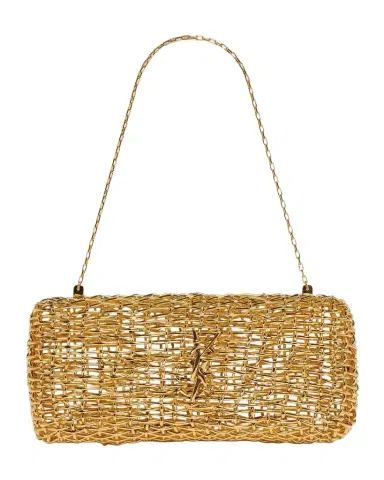Saint Laurent Tresse Woven Brass Clutch Bag | Thumbnail 1 Saint Laurent Tresse Woven Brass Clutch Bag | Thumbnail 1