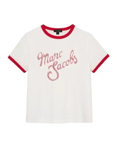 Marc Jacobs Logo Short-Sleeve Ringer Femme Tee | Thumbnail 1 Marc Jacobs Logo Short-Sleeve Ringer Femme Tee | Thumbnail 1