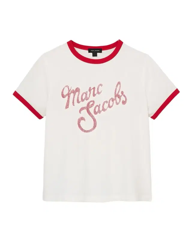 Marc Jacobs Logo Short-Sleeve Ringer Femme Tee