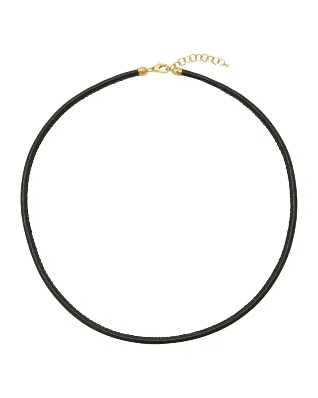 Black Vegan Leather Necklace