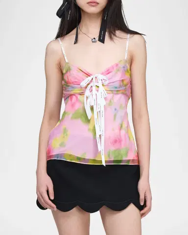 Marc Jacobs Blurred Floral Bow Top | Thumbnail 3