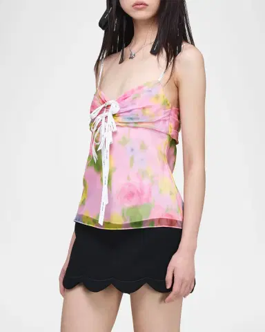Marc Jacobs Blurred Floral Bow Top | Thumbnail 6