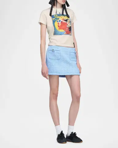 Marc Jacobs Pop J Marc Metallic Tweed Mini Skirt | Thumbnail 6