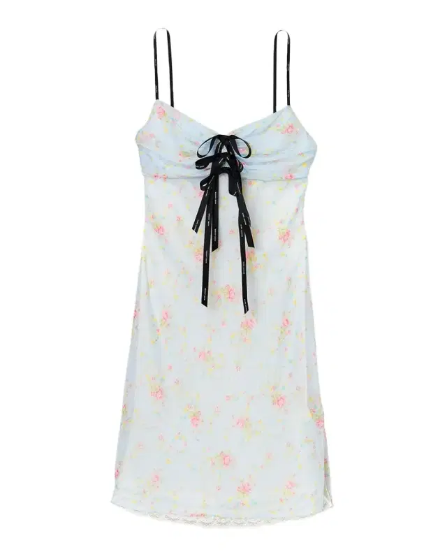 Blurred Floral Chiffon Mini Slip Dress