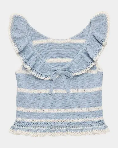 Zimmermann Girl's Indra Frill Knit Top, Size 1-12 | Thumbnail 2